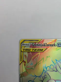 Greninja & Zoroark GX Unbroken Bonds 222/214 Secret Rare Rainbow English NM - Image 2