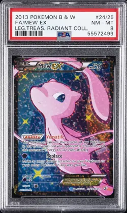 2013 POKEMON B&W LEGEND TREASURES RADIANT COLL #RC24 FULL ART/MEW EX PSA 8 - Image 1