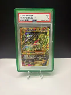 2015 POKEMON XY FA/M RAYQUAZA EX ANCIENT ORIGINS WITH GREEN GRADED GUARD PSA 5 - Image 1