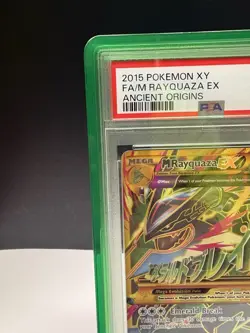 2015 POKEMON XY FA/M RAYQUAZA EX ANCIENT ORIGINS WITH GREEN GRADED GUARD PSA 5 - Image 2