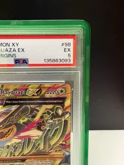 2015 POKEMON XY FA/M RAYQUAZA EX ANCIENT ORIGINS WITH GREEN GRADED GUARD PSA 5 - Image 3