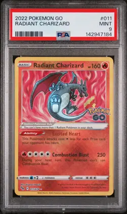 2022 POKEMON GO #011 RADIANT CHARIZARD PSA 9 - Image 1