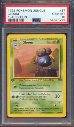 1999 POKEMON JUNGLE GLOOM #37 1ST EDITION PSA 10! - Image 1