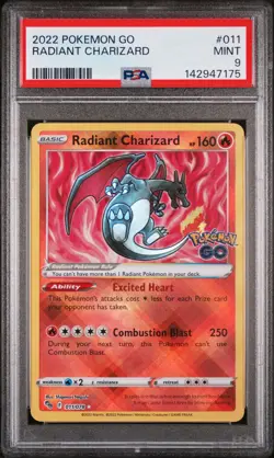 2022 POKEMON GO #011 RADIANT CHARIZARD PSA 9 - Image 1