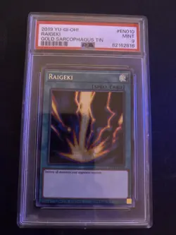 PSA 9 Mint - Raigeki TN19-EN010 Prismatic Secret Rare YuGiOh - Image 1