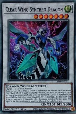 LED8-EN001 CLEAR WING SYNCHRO DRAGON SUPER RARE 1ST EDITION YuGiOh CARD - Image 1