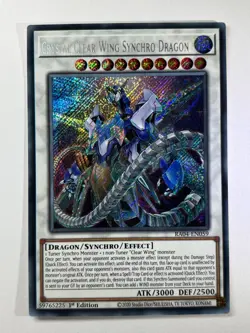 Crystal Clear Wing Synchro Dragon RA04-EN059 Secret Rare 1st Ed YuGiOh Card - Image 1