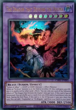 CH01-EN041 THE DRAGON THAT DEVOURS THE DOGMA ULTRA RARE 1ST EDITION YuGiOh CARD - Image 1