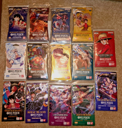 One Piece English Sleeved OP-01 to OP-14 Sleeved Pack Lot Of 14 - Image 1