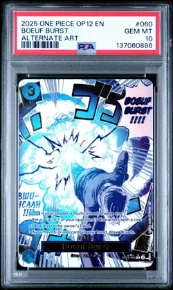 2025 ONE PIECE OP12-060 LEGACY OF THE MASTER BOEUF BURST EVENT ALT ART PSA 10 - Image 1