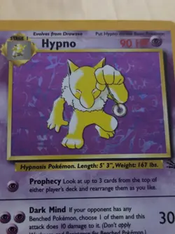 Hypno 8/62 Holo Rare Pokemon Fossil Set Vintage WOTC 1999 Card LP - Image 3