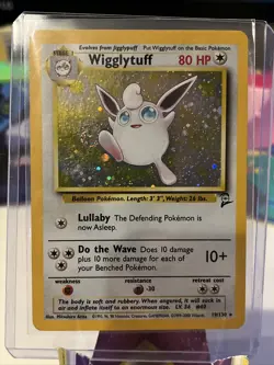 Pokemon TCG Wigglytuff Base Set 2 19/130 Holo Unlimited Holo Rare SWIRL LP 3 - Image 1