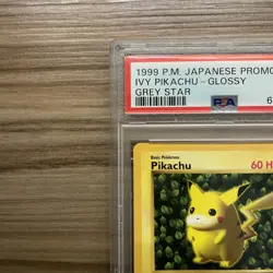 1999 Pokemon Ivy Pikachu - Glossy Grey Star Promo - PSA 8 - Image 2