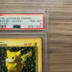 1999 Pokemon Ivy Pikachu - Glossy Grey Star Promo - PSA 8 - Image 3