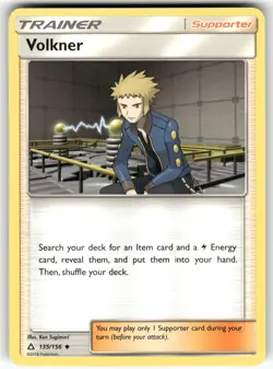 Volkner SM - Ultra Prism Uncommon Pokemon Lightly played - Image 1