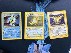 Pokemon TCG Zapdos, Raichu, Gary Base Set Holo Rare not first edition - Image 1