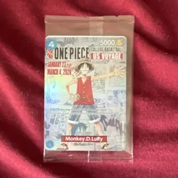 Bandai One Piece CCG College Basketball US Voyage Monkey.D.Luffy Promo Foil Card - Image 1