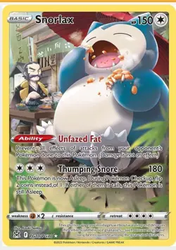 Pokemon Snorlax Lost Origin TG10/TG30 Rare Full Art Holo 150 HP Card - Image 1