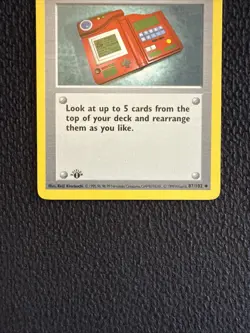 1999 First Edition Base Set Shadowless Pokedex Trainer Pokemon Card # 87/102 - Image 2