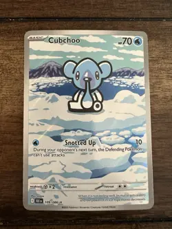 Cubchoo Illustration Rare 109/086 Black Bolt 2025 Pokemon TCG SV IR NM - Image 1