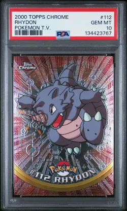 2000 Topps Chrome Pokemon T.V. #112 Rhydon Pokemon T.V. PSA 10 - Image 1