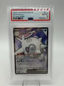 2025 POKEMON DRI EN-DESTINED RIVALS #210 CETITAN EX ULTRA RARE PSA 10 - Image 1