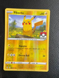 Pikachu 049/203 Pokemon League Stamped (Pokemon) Reverse Holo - Image 1