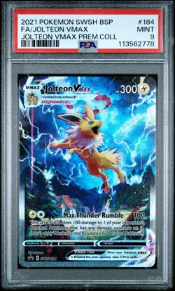 2021 POKEMON SWSH BLACK STAR PROMO #184 FULL ART/JOLTEON VMAX PSA 9 - Image 1