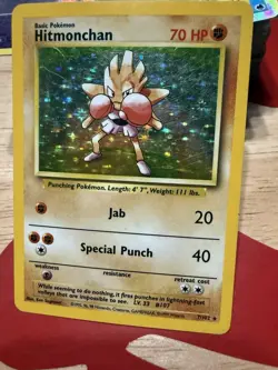 Pokemon Hitmonchan Holo Rare 7/102 Base Set 1999 WOTC NM Scratches On Holo - Image 1