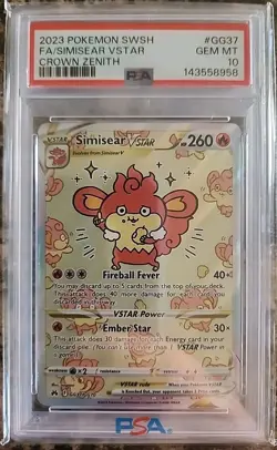 Simisear Vstar GG37/GG70 Sword Shield Crown Zenith Pokemon PSA 10 - Image 1