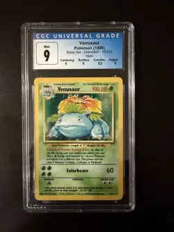 1999 Pokemon Base Set Venusaur #15/102 CGC 9 Blue Label w/Sub-grades - Image 1
