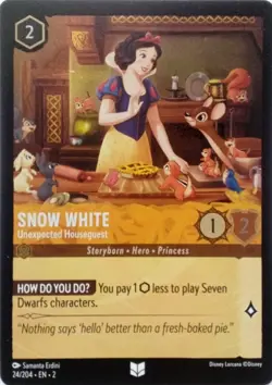 24/204 SNOW WHITE UNEXPECTED HOUSEGUEST FOIL UNCOMMON DISNEY LORCANA CARD - Image 1