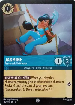 162/204 JASMINE RESOURCEFUL INFILTRATOR EN8 COMMON DISNEY LORCANA CARD - Image 1