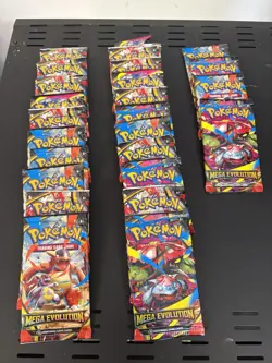 Pokemon Mega Evolution Opened Card Packs. 25 Packs - Image 1
