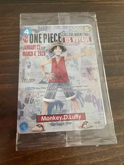 One Piece Monkey.D.Luffy College Basketball US Voyage Promo Card Sealed Rutgers - Image 1