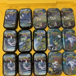 Lot (15) Pokemon Trading Card Game Mini Tin Card Holder (EMPTY) - Image 1