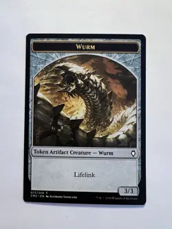 Wurm Token (3/3 Lifelink - for Wurmcoil Engine) - MTG CM2 - NM - Image 1