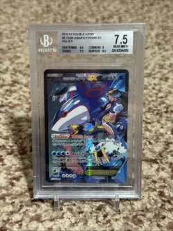 2015 POKEMON XY DOUBLE CRISIS #6/34 TEAM AQUA'S KYOGRE EX FA ULTRA RARE BGS 7.5 - Image 1