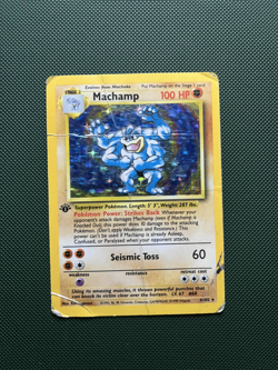 Pokemon TCG Machamp 8/102 1st Edition Rare Holo Rare Base Set HP Condition #1 - Image 1