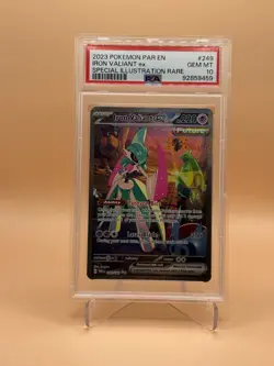 2023 Pokemon Iron Valiant ex 249/182 SV04: Paradox Rift Holo PSA 10 - Image 1