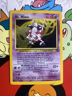 Mr. Mime 6/64 Jungle Set Holo Rare Vintage Pokemon MP/HP - Image 1