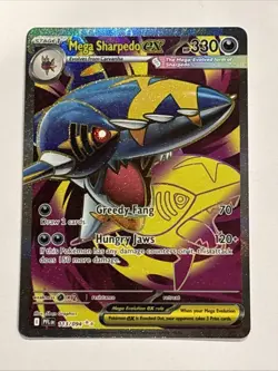 Mega Sharpedo ex 113/094 Me02: Phantasmal Flames Holo Pokemon TCG NM - Image 1