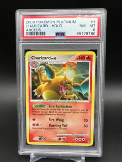 Charizard Holo Rare 1/99 PSA 8 NM - MT Pokemon Platinum Arceus 2009 #1 Pop 94 - Image 1