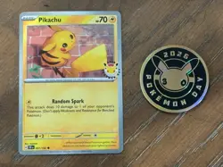Pikachu 2026 Pokemon Day 30th Anniversary Stamped Promo with Pokemon Day Coin - Image 1