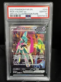 2023 IRON VALIANT EX 249/182 SPECIAL ILLUSTRATION RARE POKEMON PSA 10 - Image 1