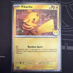 ‼2026 Pikachu 051/162 Pokemon Day 30th Anniversary Stamped Promo TCG Cosmo Holo - Image 1