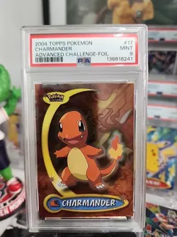 2004 Topps Pokemon #17 Charmander Advanced Challenge - FOIL PSA 9 - Image 1