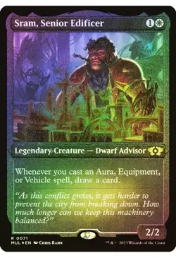 MTG FOIL ETCHED Sram, Senior Edificer - Multiverse Legends #071 NM - Image 1
