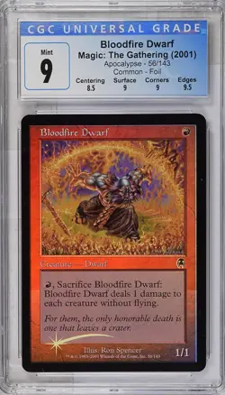 BLOODFIRE DWARF Apocalypse Foil C CGC 9 MTG [Nostalgium] - Image 1