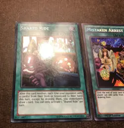 Yugioh - 2x Shared Ride LVAL-EN070 & Mistaken Arrest CORE-EN065, Secret Rare, NM - Image 2